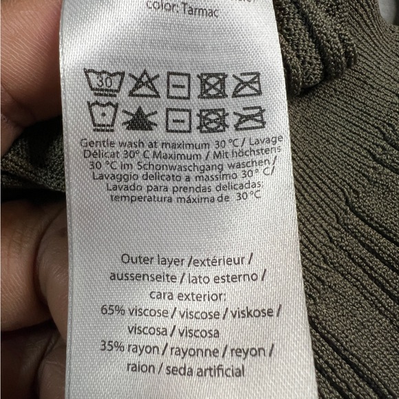 REMAIN Birger Christensen Gere Rib Knit Midi Dress Womens Small Green - Picture 9 of 11